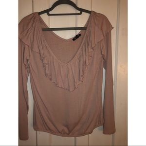 Off the shoulder pink shirt